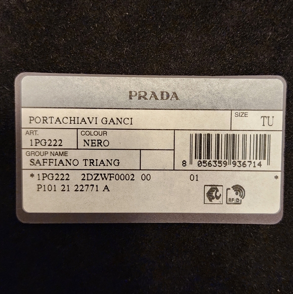 PRADA Tessuto Milano Saffiano Leather 6 Key Holder Wallet Cardholder Black - Picture 15 of 15